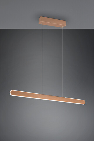 Lustra Helios, TRIO, 100x8.5x160 cm, 28W, 1x SMD, metal, maro