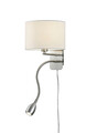 Lampa de perete Hotel, TRIO, 20x34.5x23.5 cm, 40W, 1x E14, metal/textil, alb/argintiu