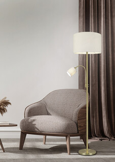 40x170 cm, Auriu;Alb, Lampadar