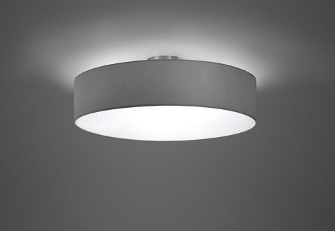 Plafoniera Hotel, TRIO, 50x17 cm, 60W, 3x E27, textil, gri