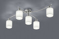 Plafoniera Garda, TRIO, 75x44.2x22 cm, 25W, 5x E14, metal/textil, argintiu/alb