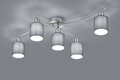 Plafoniera Garda, TRIO, 75x44.2x22 cm, 25W, 5x E14, metal/textil, argintiu