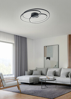 80x65x14.5 cm, Negru mat