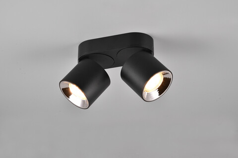 Plafoniera Guayana, TRIO, 18x8.7x12 cm, 10W, 2x GU10, metal, negru mat