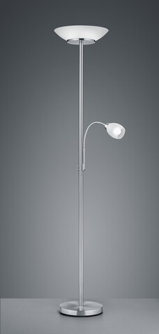 Lampadar Gerry, RL, 34x180 cm, 18W/10W, 2x E27, 1x E14, metal, argintiu