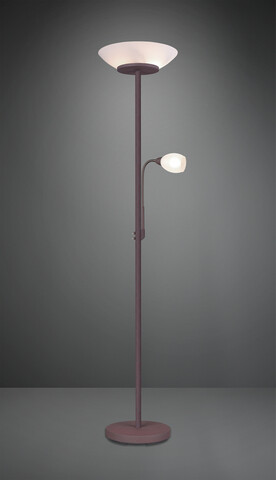 Lampadar Gerry, RL, 34x180 cm, 18W/10W, 2x E27, 1x E14, metal, maro/alb