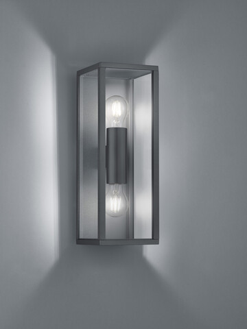 Aplica de perete pentru exterior Garonne, TRIO, 14x13.5x38 cm, 10W, 2x E27, aluminiu, antracit