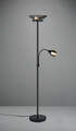 Lampadar Gerry, RL, 34x180 cm, 18W/10W, 2x E27, 1x E14, metal, negru mat/gri