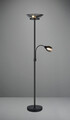 Lampadar Gerry, RL, 34x180 cm, 18W/10W, 2x E27, 1x E14, metal, negru mat/gri