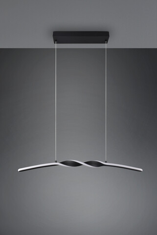 Lustra Ginko, RL, 79x9x150 cm, 18W, 1x SMD, metal, negru mat