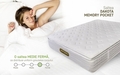 Saltea Ortopedica, Dakota, 200x200x34 cm, Arcuri Pocket, 5 cm spuma Memory, 7 Zone de Confort, fermitate medie