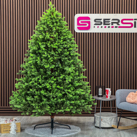 Brad artificial Sersimo, Hollandia, verde cu varfuri verzi, Integral 3D, 210 cm