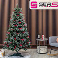 Brad artificial Sersimo, Miahelene Elite, verde nins cu merisoare, Mix 2D+3D, 180 cm