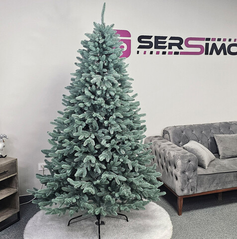 Brad artificial Christmas Deluxe by Sersimo, Laponia Select argintiu, integral 3D, 230cm