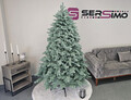 Brad artificial Christmas Deluxe by Sersimo, Kovalivska argintiu, 3D, 210cm