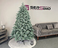 Brad artificial Christmas Deluxe by Sersimo, Kovalivska argintiu, 3D, 210cm