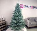 Brad artificial Christmas Deluxe by Sersimo, Viena Select argintiu, integral 3D, 210cm