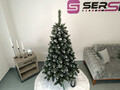 Brad artificial Christmas Deluxe by Sersimo, Crystal nins cu merisoare, 2D, 180cm