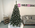 Brad artificial Christmas Deluxe by Sersimo, Crystal nins cu merisoare, 2D, 220cm