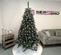 Brad artificial Christmas Deluxe by Sersimo, Crystal nins cu merisoare, 2D, 220cm