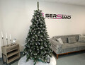Brad artificial Christmas Deluxe by Sersimo, Crystal nins cu merisoare, 2D, 220cm