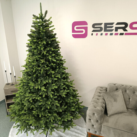 Brad artificial Christmas Deluxe by Sersimo, Carpati cu varfuri verzi, 2D+3D, 250cm