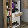 Biblioteca Luma, Ametti, 80.4 x 25 x 188.6 cm, alb/walnut