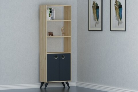 Biblioteca Silver, Ametti, 60 x 35 x 180 cm, oak/antracit