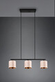 Lustra Julieta, TRIO, 66x15x150 cm, 40W, 3x E14, metal/textil, negru/bej