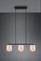 Lustra Julieta, TRIO, 66x15x150 cm, 40W, 3x E14, metal/textil, negru/bej