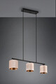 Lustra Julieta, TRIO, 66x15x150 cm, 40W, 3x E14, metal/textil, negru/bej