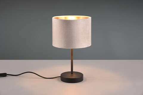 Lampa de masa Julieta, TRIO, 20x33 cm, 40W, 1x E27, metal/textil, negru/bej