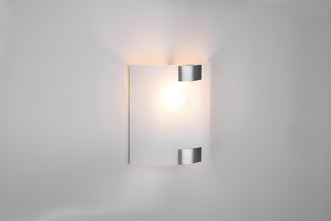 Aplica de perete Pura, TRIO, 20x20 cm, 40W, 1x E27, metal, nichel mat/alb