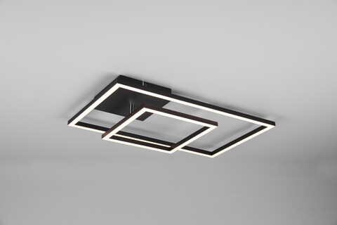 Plafoniera Padella, RL, 63.5x37x7.5 cm, 25W, 1x SMD, metal, negru mat