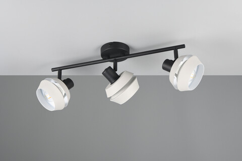 Plafoniera Isla, RL, 54.8x12x21 cm, 10W, 3x E14, metal, negru/gri