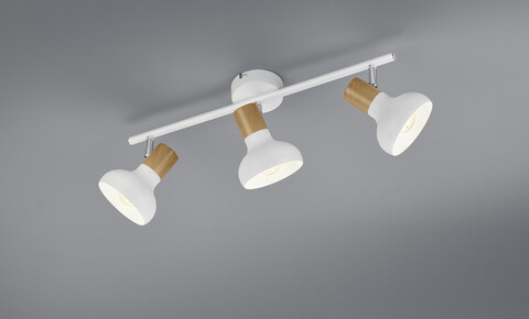 Plafoniera Latika, RL, 47x13.5x18.5 cm, 10W, 3x E14, metal, alb mat/natur