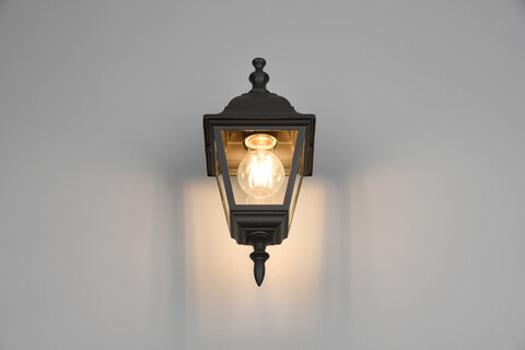 Lampa de exterior Livenza, TRIO, 14x19x34 cm, 60W, 1x E27, aluminiu, negru mat