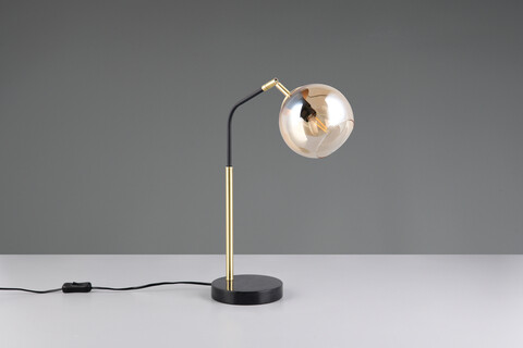 Lampa de masa Paxton, TRIO, 28x15x45 cm, 10W, 1x E14, metal, negru/auriu