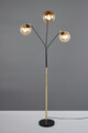 Lampadar Paxton, TRIO, 30x18x200 cm, 10W, 3x E27, metal, negru/auriu