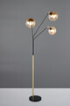 Lampadar Paxton, TRIO, 30x18x200 cm, 10W, 3x E27, metal, negru/auriu