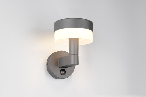 Aplica de perete pentru exterior cu senzor Mackenzie, TRIO, 22x16.5x22.5 cm, 8W, 1x SMD, aluminiu, antracit