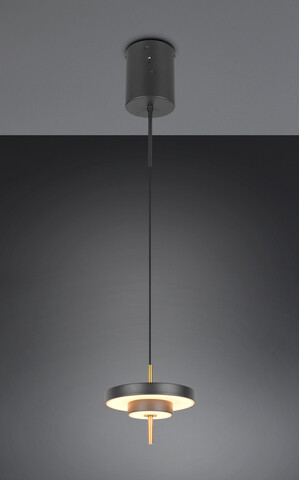 Lustra Keaton, TRIO, 20x150 cm, 10W, 1x SMD, metal, negru/auriu