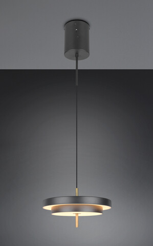 Lustra Keaton, TRIO, 40x150 cm, 34.5W, 1x SMD, metal, negru/auriu