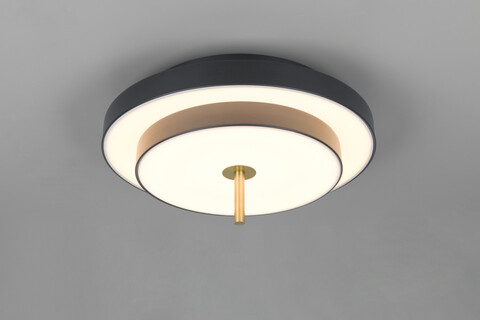 Plafoniera Keaton, TRIO, 40x20 cm, 34.5W, 1x SMD, metal, negru/auriu