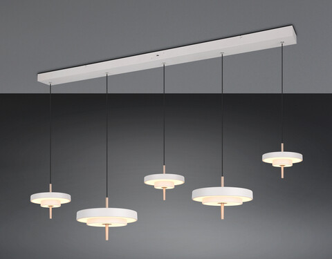 Lustra Keaton, TRIO, 140x30x150 cm, 50W, 1x SMD, metal, gri/auriu