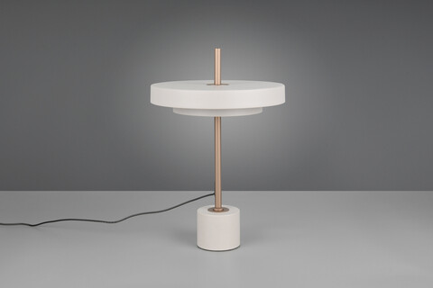 Lampa de masa Keaton, TRIO, 30x45.5 cm, 12W, 1x SMD, metal, gri/auriu