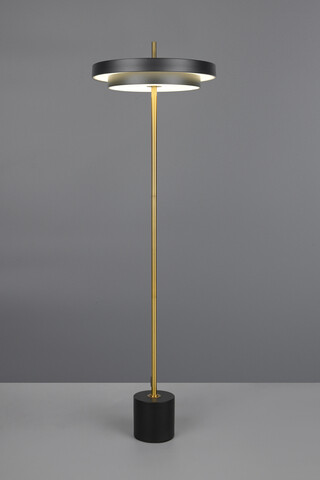 Lampadar Keaton, TRIO, 40x138 cm, 21W, 1x SMD, metal, negru/auriu