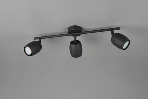 Plafoniera Nancy, RL, 47.5x8x15.5 cm, 35W, 3x GU10, metal, negru mat