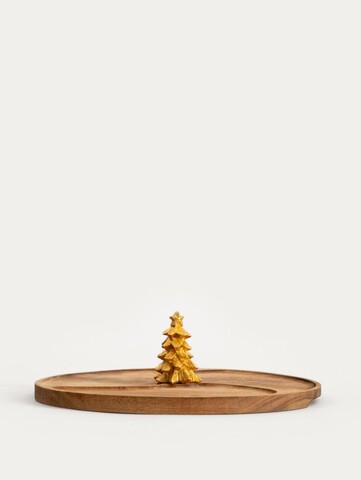 Platou servire Lovdal, Homla, 28x8.5 cm, lemn, natur/auriu