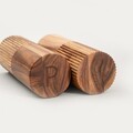 Set 2 rasnite pentru sare/piper Mooka, Homla, 5.5x15 cm, lemn/aluminiu/ceramica, natur